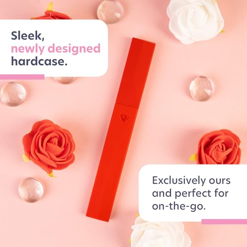 Bona Fide Beauty Czech Glass Nail File for Natural Nails (Black Red) | Crystal nail file for natural nails, etched glass file made in Czech Republic, improve nails, includes red protective case - color: Black/Red