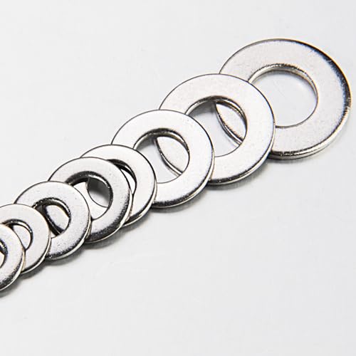 Linkup 150 Pcs 3/8” SAE Flat washers for Screws for Bolts (18-8) 304 Stainless Steel washers Assortment kit,Standard ANSI/ASME B18.22.1 Metal Washers Set - size: 3/8"