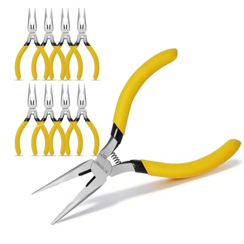 BOOSDEN 5" Mini Needle Nose Pliers for Jewelry Making, 10 Pack Pliers Bulk - size: 5''-10 pack