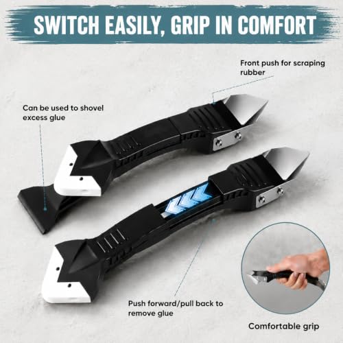 Professional 3-in-1 Silicone Caulking Tool Kit - Caulk Removal & Finishing Tool