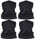 4 PCS UV Protection Neck Gaiter Mask，Breathable Summer Cooling Face Cover - color: 4pcs Black,black,black,black