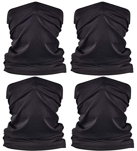 4 PCS UV Protection Neck Gaiter Mask，Breathable Summer Cooling Face Cover - color: 4pcs Black,black,black,black