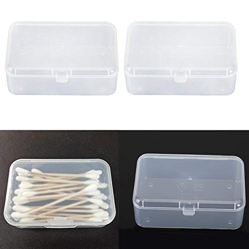 AKOAK Clear Polypropylene Rectangle Mini Storage Containers Box with Hinged Lid for Accessories,Crafts,Learning Supplies,Screws,Drills,Battery,Pack of 4 (3.46" x 2.24" x 1.18") - size: 3.46" x 2.24" x 1.18"