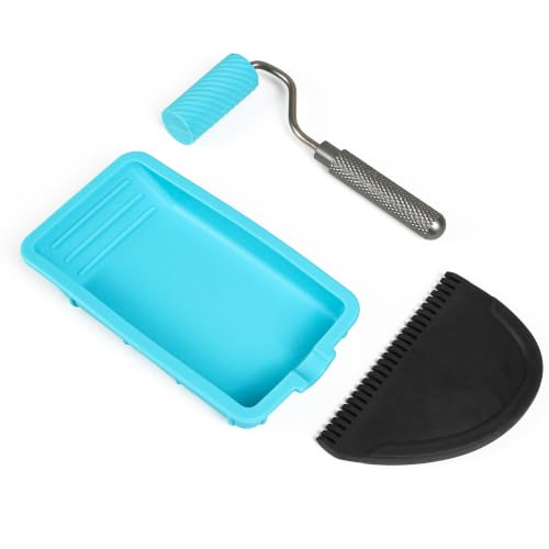 Silicone Glue Roller Kit with Tray & Spreader Professional Paint Applicator