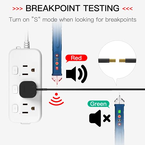 Non-Contact Voltage Tester,Electrical Voltage Detector Pen Null/Live Wire Tester Breakpoint Finder Voltage Measuring Tool Dual Range AC 12V/48V-1000V