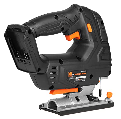 WEN Cordless Jigsaw, Brushless with Variable Speed, 20V Max 4.0 Ah Lithium Ion Battery and Charger (20667) - size: Handheld, style: Brushless Variable Speed