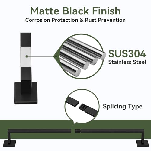 5-Pieces Matte Black Bathroom Accessories, 24 Inch Bathroom Hardware Set - color: Matte Black, size: 26 Inch (5 Pieces Simple)