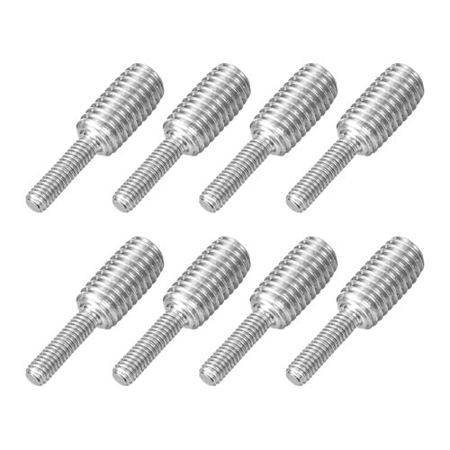 uxcell M4x15mm to M8x15mm Double End Threaded Stud Screw Bolt, 8Pcs 304 Stainless Steel Thread Reducer Adapter for Furniture Machinery Assembly Fastener - size: M4x15mm to M8x15mm