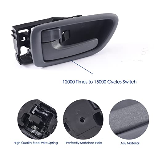 2Pcs Interior Door Handles Driver & Passenger Side for 2001-2007 Toyota Sequoia, 2000-2004 Avalon, 2004-2006 Tundra - Crew Cab ONLY - Four Full-Sized Doors - Gray - size: 2 Pieces