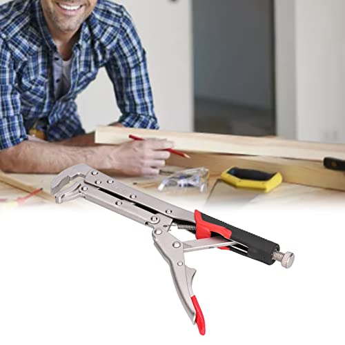 80 Degree Locking Curved Nose Pliers 10.6" Long Reach Woodworking Pliers Extra Long Curved Jaw Grip Hand Tools needle nose vice grips clamps for Woodworking, Pipe Clamping in Tight Spaces