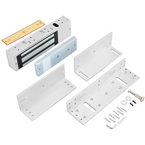 Electromagnetic Door Lock 12V DC Fail-Safe, 1200LBS Heavy-Duty Magnetic Lock, Surface-Mount with ZL Bracket for Metal & Wooden Doors, Office & Commercial Access Contro (E-1200LBS Lock + ZL Bracket) - color: E-1200LBS Lock + ZL Bracket
