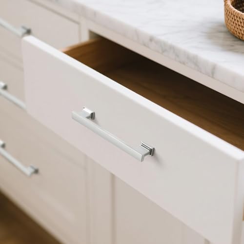Chrome Plated Kitchen Square Cabinet Handles 3.75 Inch 10 Pack - color: Chrome Plated, size: 3.75"/96MM Hole Center