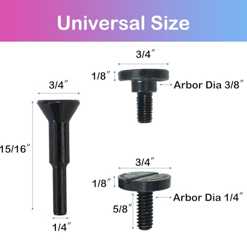 Cut-Off Wheel Mounting Mandrel Holder 3/8" & 1/4" Arbor Hole with 1/4" Shaft Stem for Die Grinder Accessories Drill Rotary Tool(3 Pack)