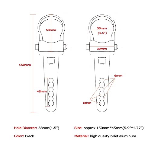 Tube Clamps Mounting Brackets for LED Light Bar Work Lights Fog Lights Off Road Lights Fit 1.5", 2pcs - size: 1.5"