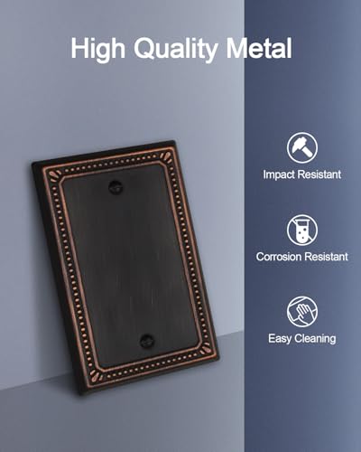 Switch Plates Outlet Covers, 2-Pack Aged Bronze Metal Wall Plates - color: Aged Bronze, size: 1 Blank 2PK