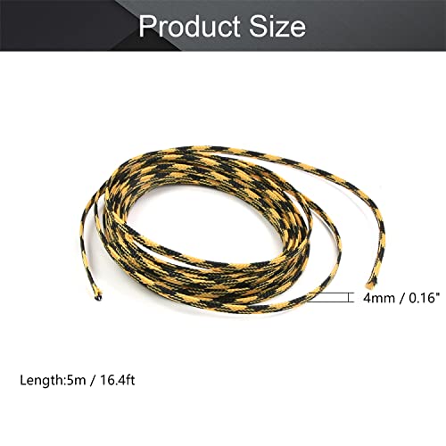 Othmro 5m/16.4ft PET Expandable Braid Organize & Protect Cable Sleeving Flexible Wire Mesh Sleeve Black Yellow,for TV Audio PC Cords Protect from Pets Chewing - color: Black Yellow, size: 4mmx5m