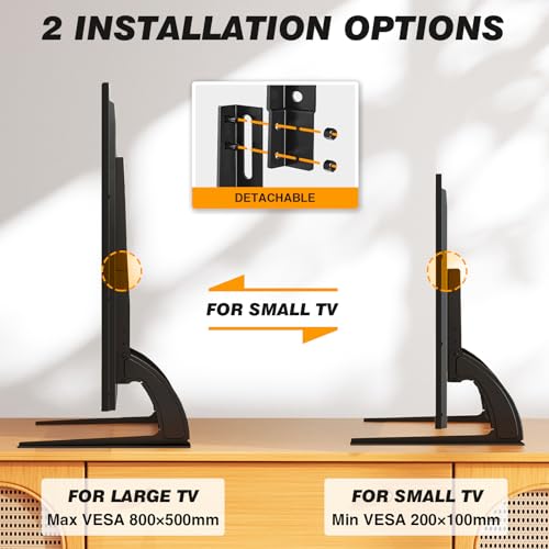 5Rcom TV Stand Mount, Universal Tabletop for 22-65 Inch Flat Screen TVs - size: 22-65inch