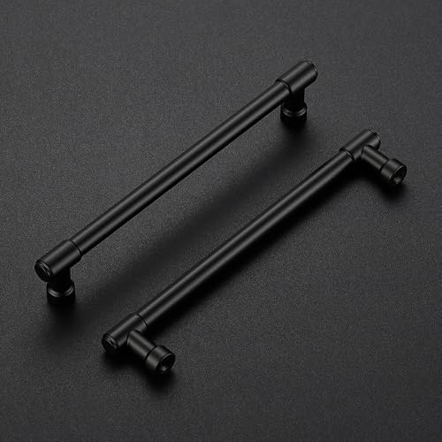 Ravinte Matte Black Kitchen Pulls Cabinet Handles 6-1/4 Inch 5 Pack - color: Matte Black, size: 6-1/4 Inches Hole Center