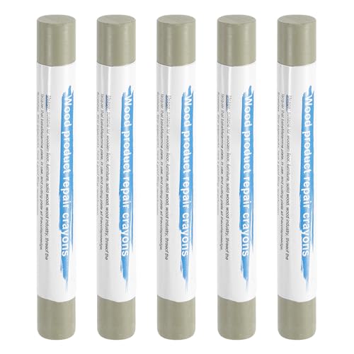 HARFINGTON 5pcs Wood Filler Sticks Wooden Wax Touch Up Furniture Repair Crayons for Scratch Hole Wood, Sand Khaki - color: Sand Khaki