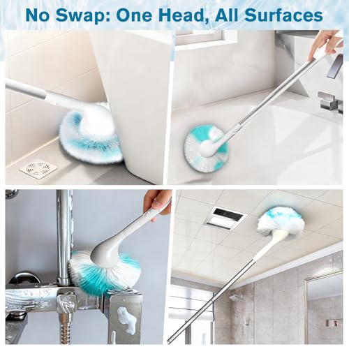 Non-Scratch Tub Tile Scrubber Brush, 48" Long Handle (1-Pack)