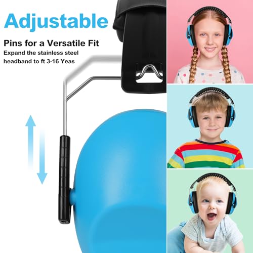 Floriogra Noise Cancelling Headphones for Kids/Toddler 28dB SNR Ear Muffs - color: Blue