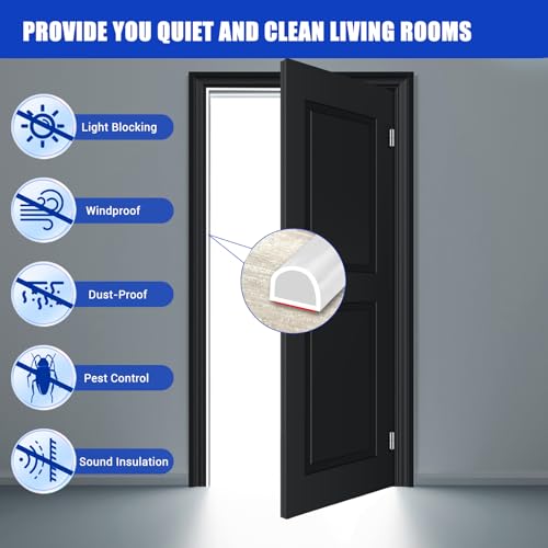 Weather Stripping Door Seal, 20Ft, White (3/8" W × 1/4" T) - color: White, size: S (3/8" W × 1/4" T)