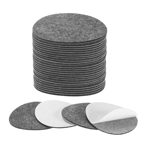 M METERXITY 30-Pack Lamp Base Felt, 3.5 Inch Dia. 2mm Thick Self Adhesive Round Fabric Felt Pads for Lamp/Furniture/DIY, Non-Slip Fiber Backed Patch Circles with Adhesive Backing [Grey] - color: Grey, size: 3.5" Dia