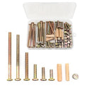 cSeao 70pcs M6 Crib Screws Barrel Nuts Assortment Kit and Wood Dowel Pins for Furnitures Cribs Chairs