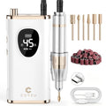 Professional Electric Nail Drill Rechargeable Nail File with Bits - color: Pearl White