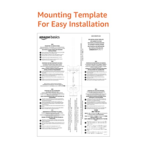 Amazon Basics Fixed Flat TV Wall Mount, Low Profile, for 12" to 40" TVs, VESA 200x200, 40 lbs Capacity, with Installation Template, Black - size: 12" to 40", style: Fixed