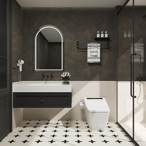JSEVEM 31"×354" Large Size Extra Thick Wide Dark Brown Tan Grey Rusty Concrete Wallpaper Peel and Stick Metallic Concrete Contact Paper Vinyl Wrap Tile Stickers for Bedroom Bathroom Office Room Walls - color: Dark Tan Grey, size: 31" x 354"