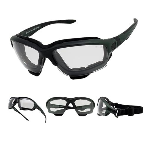 Powersports Safety Goggles, ANSI, Zero‑Pressure, Durable Anti‑Fog, Riding, Hunting Shooting, Fit Men and Women - color: Olive-black