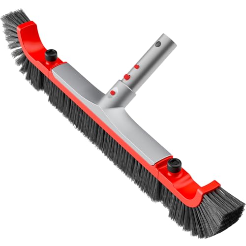 Pool Brush Head for Cleaning Walls,Heavy Duty Inground/Above Ground Aluminum Swimming Pool Scrub Brushes with Curved Ends - size: 22" Curved