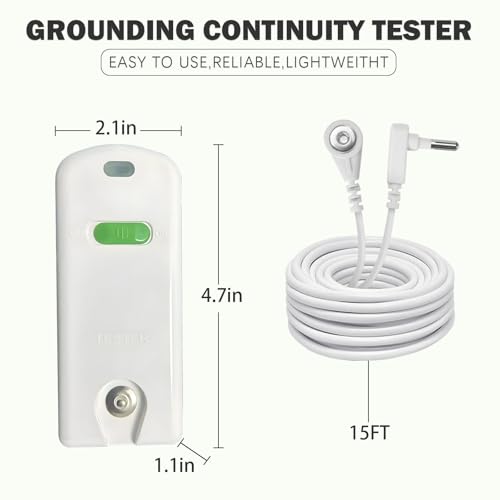 Grounding Tester with Grounding Wire (White) - color: White