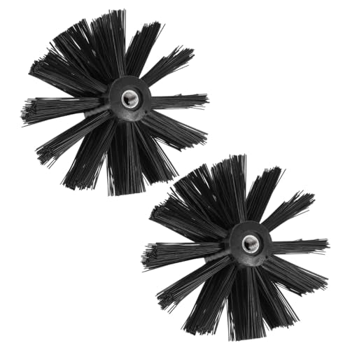 DOITOOL 2 Pcs 4 Inch Chimney Brush Head, Fireplace Cleaner Dryer Vent Cleaner, Flexible Nylon Chimney Sweep Cleaning Brush for Fireplace, Vent Pip, Stove Pipes, Works with Most Rod Sets