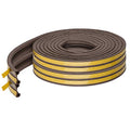 CANOPUS Weather Stripping Door & Window Seal Strip, Weather Stripping Door Seal, Self Adhesive with Double D-Shaped Section Profile, Insulation Roll, 2 Rolls of 2 Strips, 8ft Each, Total 32ft, Brown - color: Brown