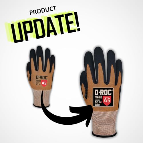 MAGID D-ROC ANSI A5 DX+ Technology VersaTek Grip Work Gloves, 1 Pair, Size 7/Small, DXPG53 - size: 7/S, style: 1 Pair