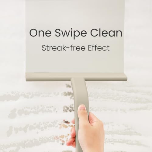 dancemoon JustHang Shower Squeegee with Built-in Hook, 10-Inch Light Taupe - color: Light Taupe