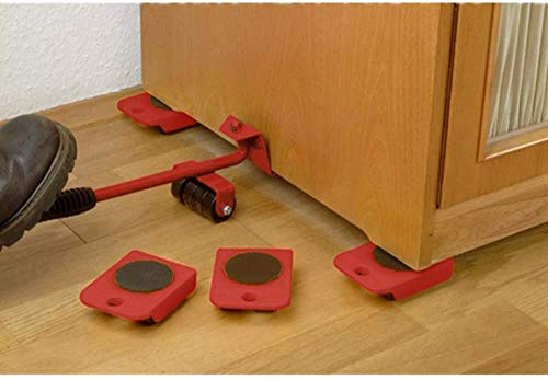 Mr Hercules Furniture Lift Mover Tool Set,Furniture Lifter Tool with Lifting Lever & 4 Wheels,Heavy Furniture Moving Sliders Appliance Rollers Heavy Duty Mover Dolly Sliders Tool Furniture Lifter