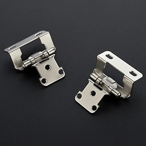 Ravinte Satin Nickel Kitchen Cabinet Hinges, Semi Wrap 1/2" Overlay,20 Pack - size: Semi Wrap 1/2" Overlay