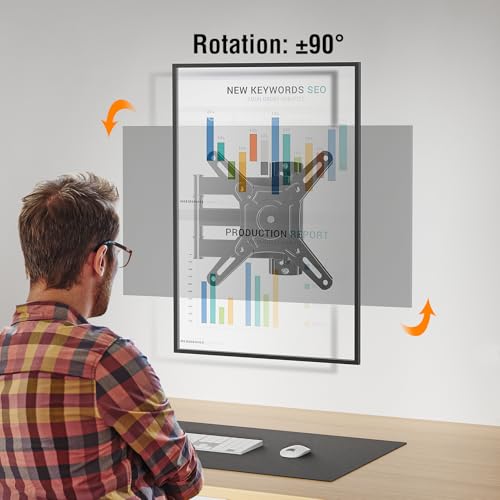 ELIVED Full Motion TV Wall Mount, 14-42" TV Monitor, VESA 200x200, 44 Lbs - size: 3 Arms: 14.8"