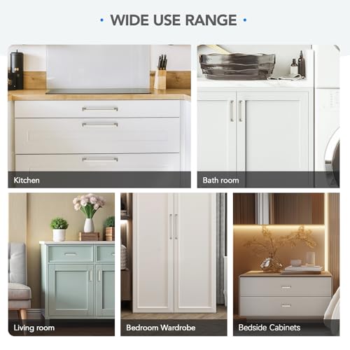 HOME EDIT Brushed Nickel Cabinet Handles Zinc Pulls 3 Inch 5 Pack - color: Brushed Nickel, size: 3 inches Hole Center