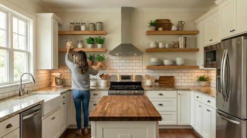 ROGMARS 36 Inches Long Walnut Floating Shelves - color: Walnut, size: 36 Inch set of 5