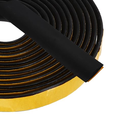 PATIKIL 16.4FT Solid Rubber Weather Stripping, 2Pcs 7/9" W x 1/5" H Self Adhesive D Shape EPDM Rubber Seal Strip Gasket for Door Frame Window Insulation RVs Furniture Cabinets, Black - size: 16.4FT x 7/9"W x 1/5"H