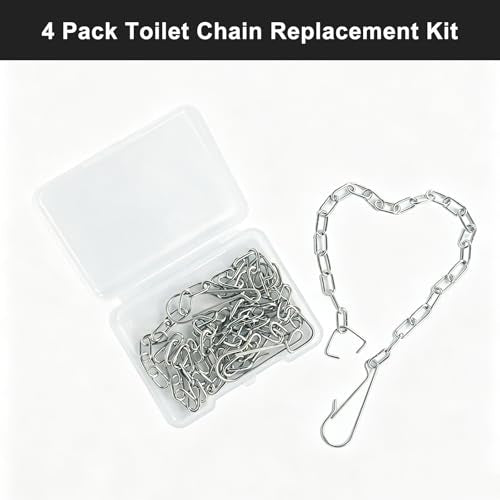 4 Pack Toilet Flapper Chain Replacement Kit