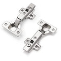 Probrico (4 Pieces Clip On Full Overlay Frameless Furniture Cabinet Door Concealed Hinges Nickel Plated Cabinet Hardware