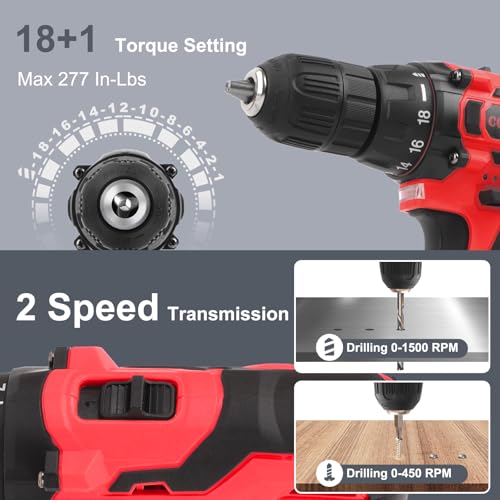 COMOWARE 12V Cordless Drill Set, 169Pcs Hand Tool Set with Cordless Drill Driver, Complete Repair Tool Kit for Men, Storage Bag, Ideal for Office, Garden, Dorm and DIY Project - color: Red Tool