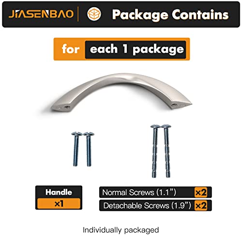 10 Pack Brushed Nickel Cabinet Pulls 3 Inch Arch Twisted Silver Handles Drawer Kitchen Cupboard Bathroom Dresser Cabinet Hardware Zinc Alloy - color: Brushed Nickel, size: 3 Inch Hole Centers