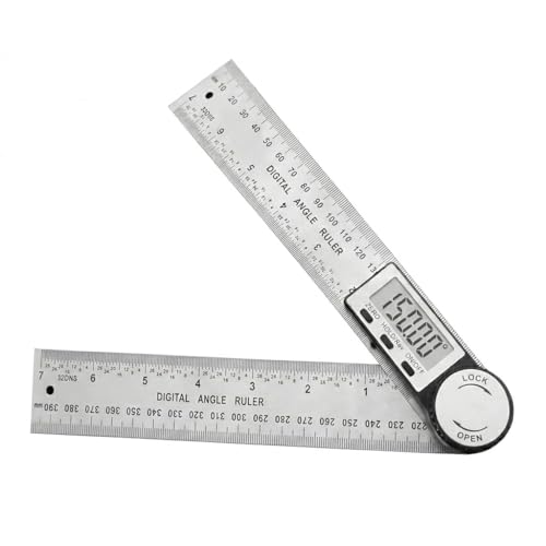 Digital Angle Finder, 7inch 200mm Stainless Steel Precision Measurements, Miter Saw Protractor Angle Calculation and Portable Design(DA-01)