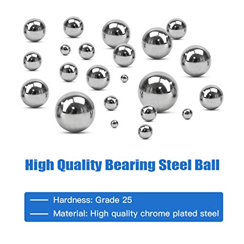 Glarks 500Pcs 11 Size 3/32''-13/32'' SAE Precision Chrome Steel Assorted Loose Bicycle Bearing Ball Assortment Kit (SAE)
